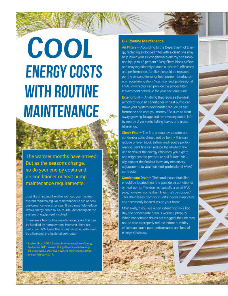 Cool Energy Costs With Routine Maintenance